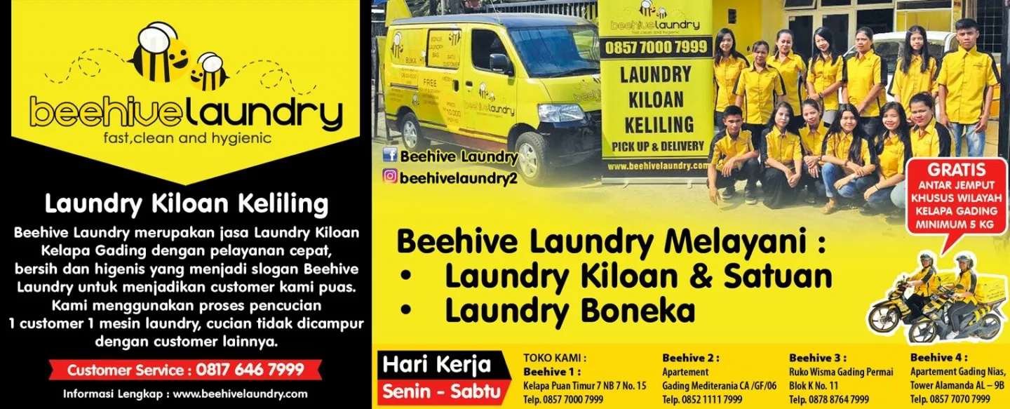 Antar jemput laundry di kelapa gading NEWS BEEHIVE LAUNDRY